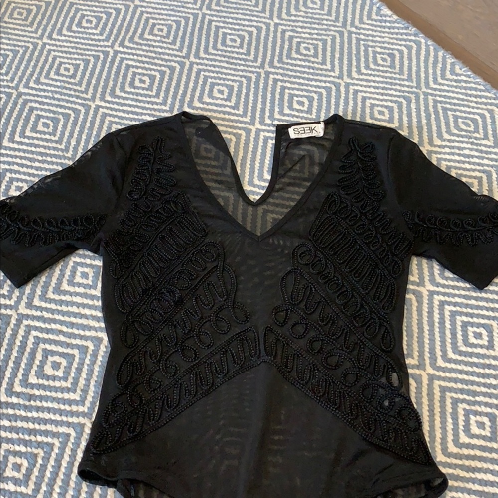 transparency Black Body Suit